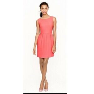 J. Crew Sleeveless Dress Coral Red Pin Fit and Flare Party Cocktail‎ Retro  sz 2